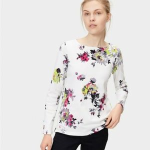 Joules Floral Harbour Print Top in Cream Flower